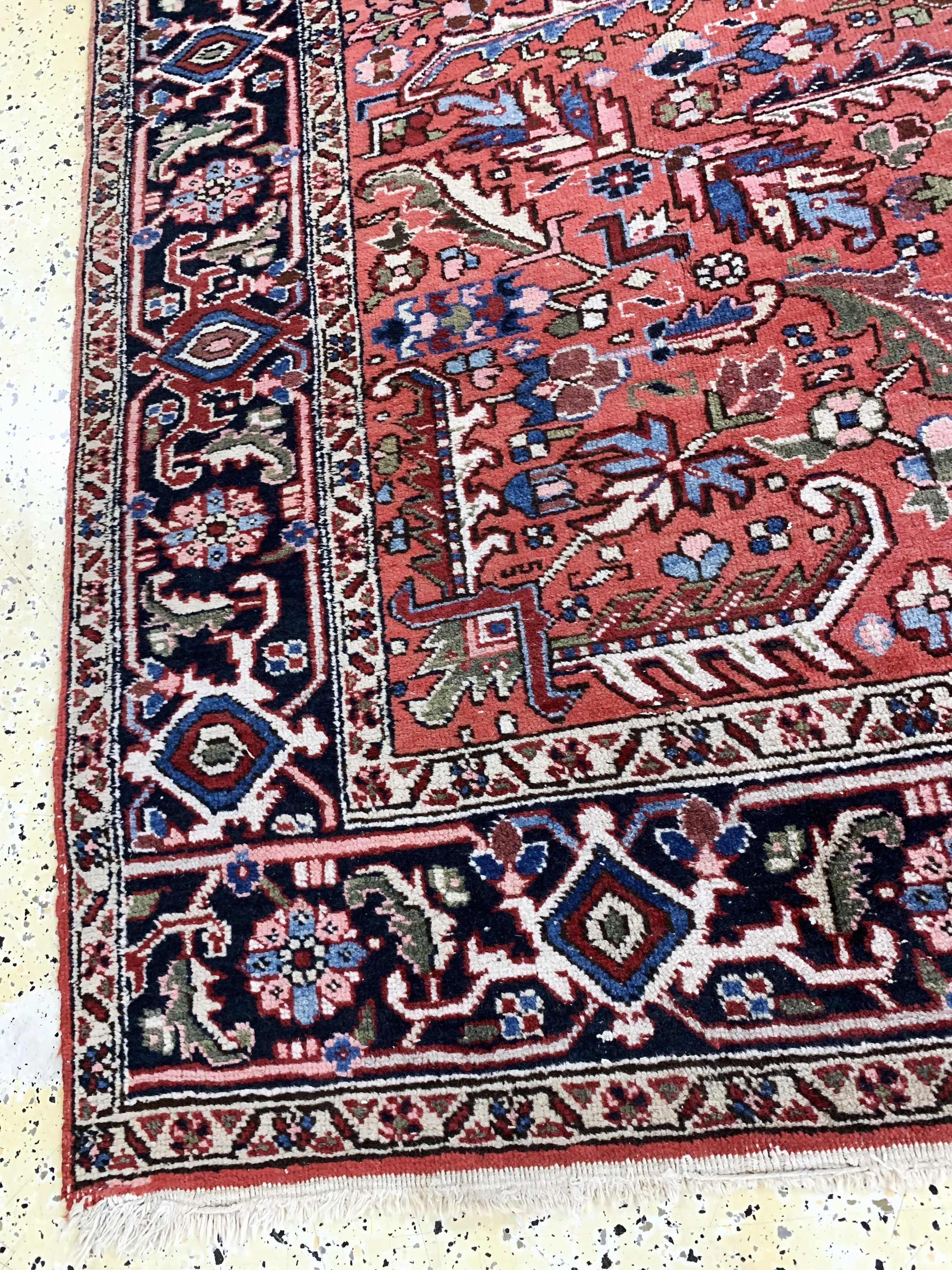 Detail f: Heriz alt, Persien, Anfang 20.Jhd, Wolle auf Baumwolle, ca. 290 x 210 cm, EHZ: 2-3