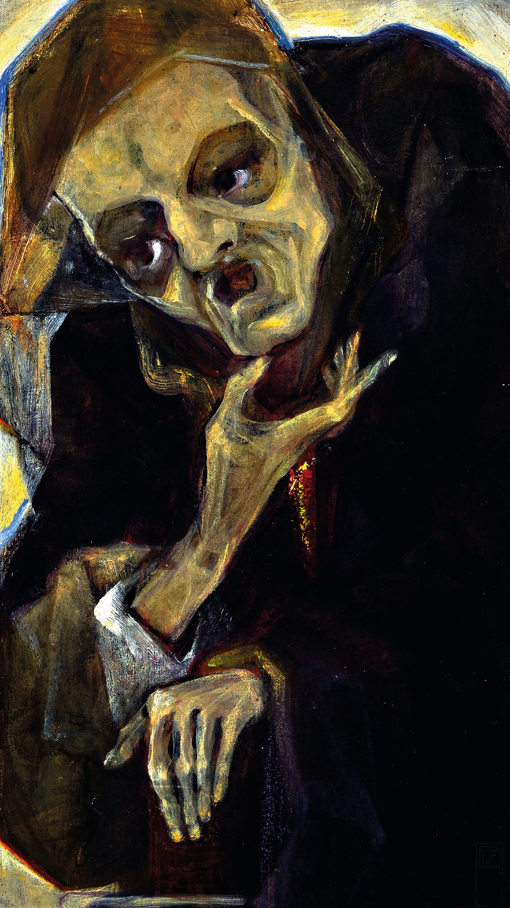 Image 26995254 - Monogrammist LF, 1. Hälfte 20.Jh., Darstellung wohl des Apostel Jakobus, expressive ...