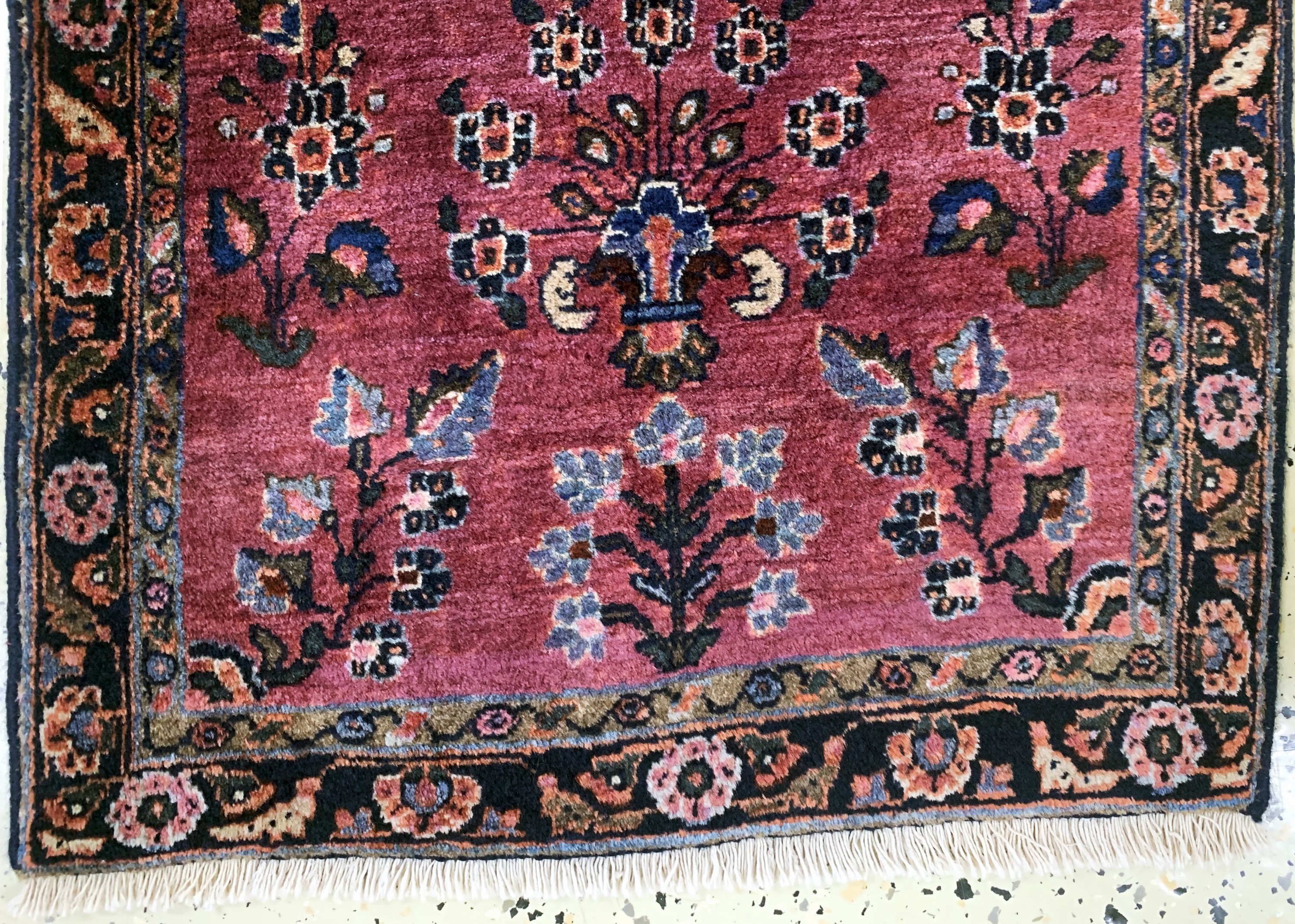 Detail b: Antiker Farahan, Persien, um 1900, Wolle auf Baumwolle, ca. 75 x 60 cm, EHZ: 2