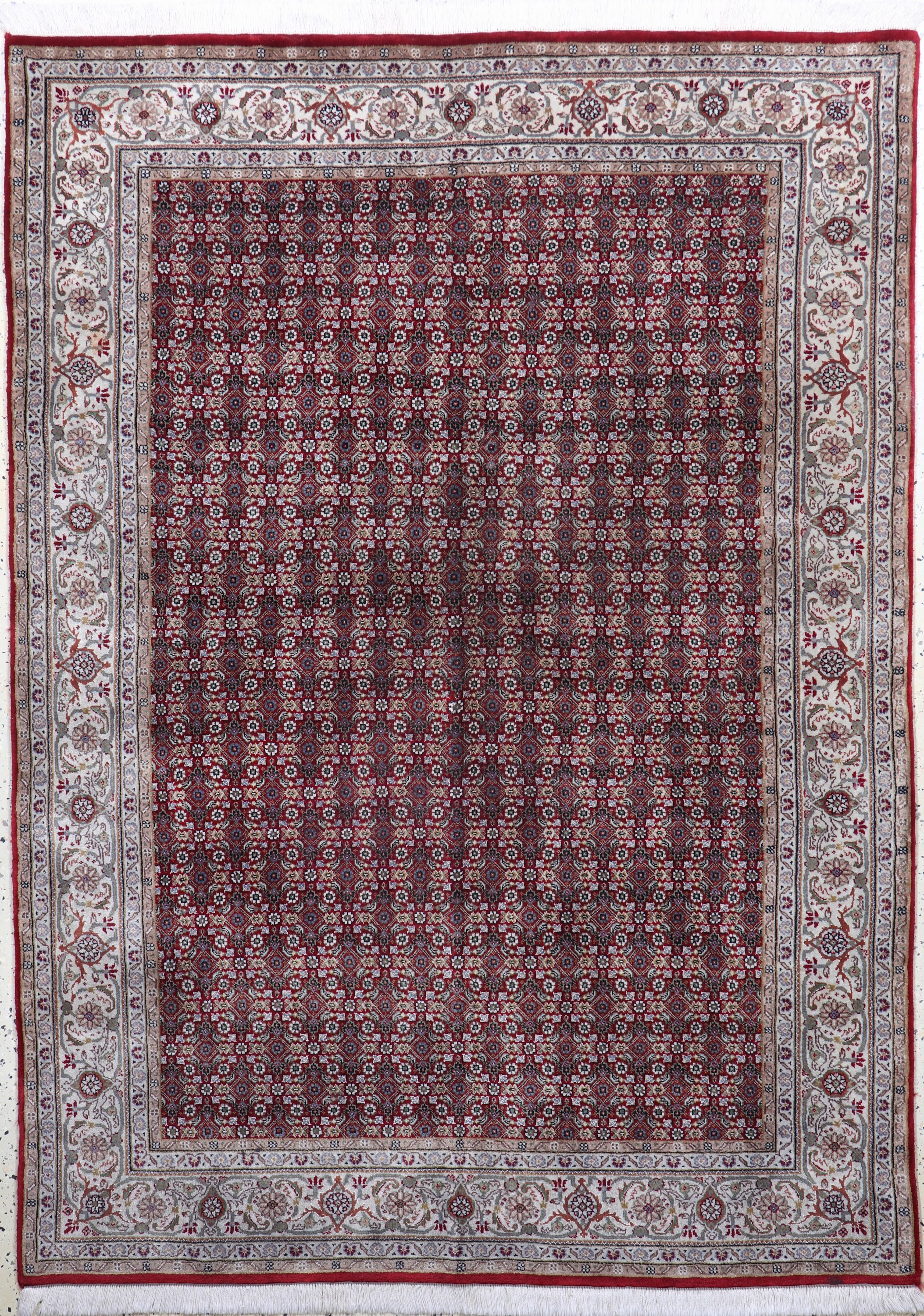 Täbriz fein, Indien, Ende 20.Jhd, Korkwollemit Seide, ca. 200 x 145 cm, EHZ: 2