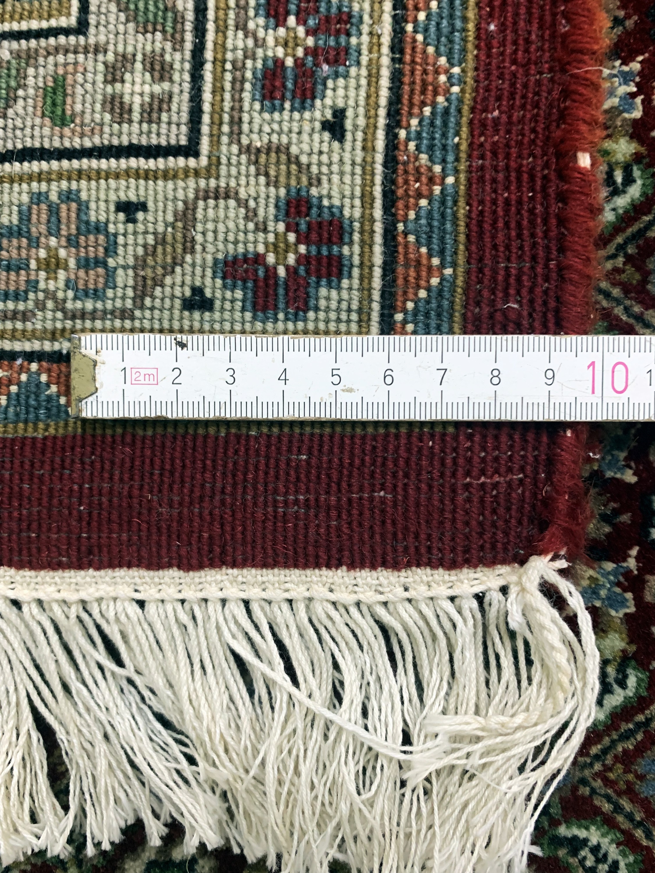 Detail g: Täbriz fein, Indien, Ende 20.Jhd, Korkwollemit Seide, ca. 345 x 250 cm, EHZ: 2