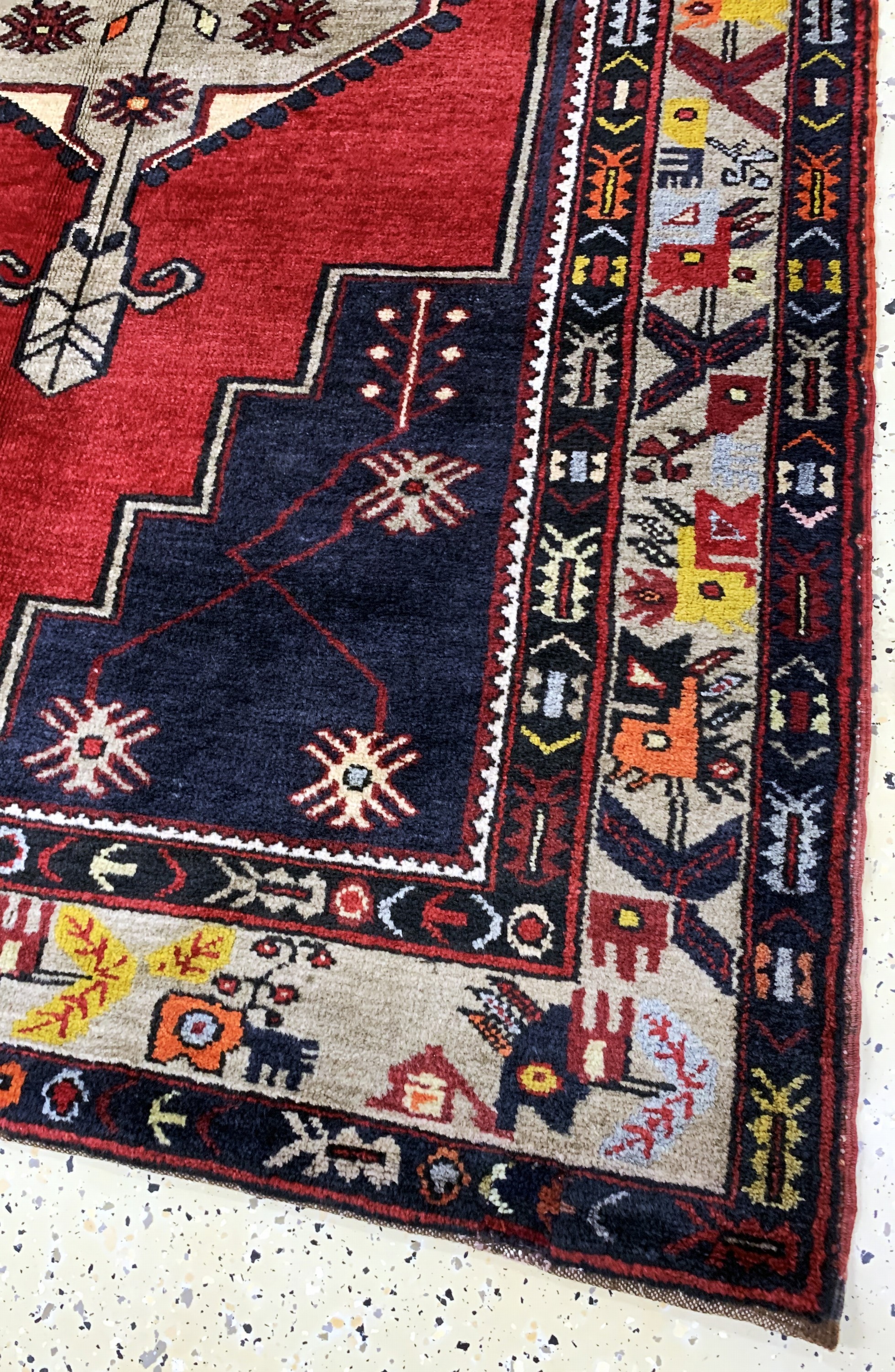 Detail c: Yahyali, Türkei, Mitte 20.Jhd, Wolle auf Wolle, ca. 220 x 130 cm, EHZ: 2