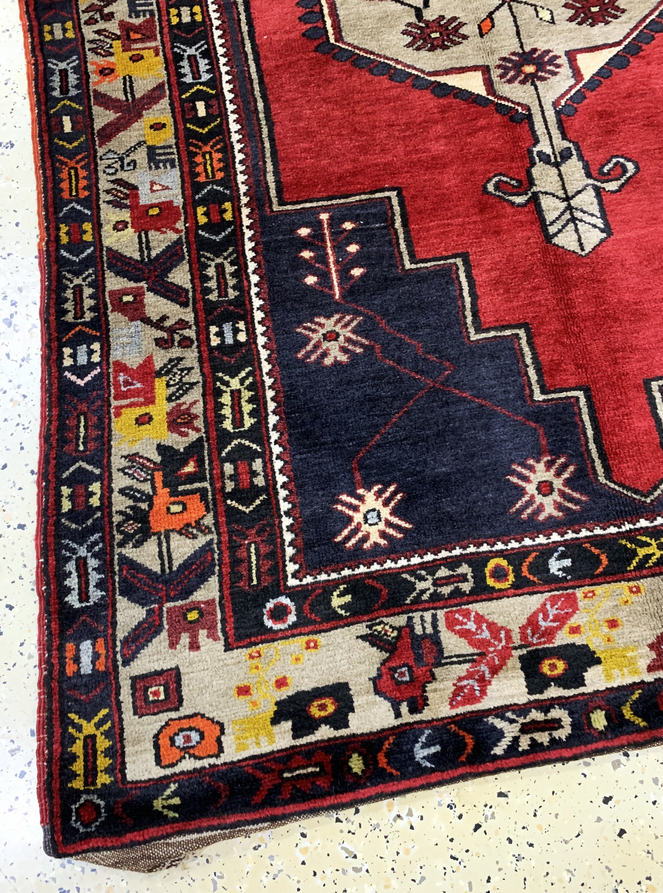 Detail d: Yahyali, Türkei, Mitte 20.Jhd, Wolle auf Wolle, ca. 220 x 130 cm, EHZ: 2