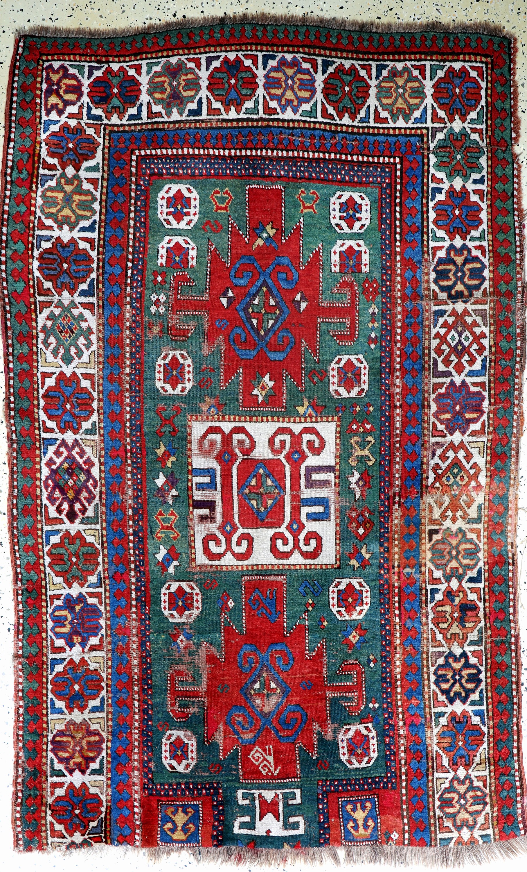 Antiker Kazak Fragment, Kaukasus, 19.Jhd, Wolle auf Wolle, ca. 210 x 140 cm, EHZ: 4