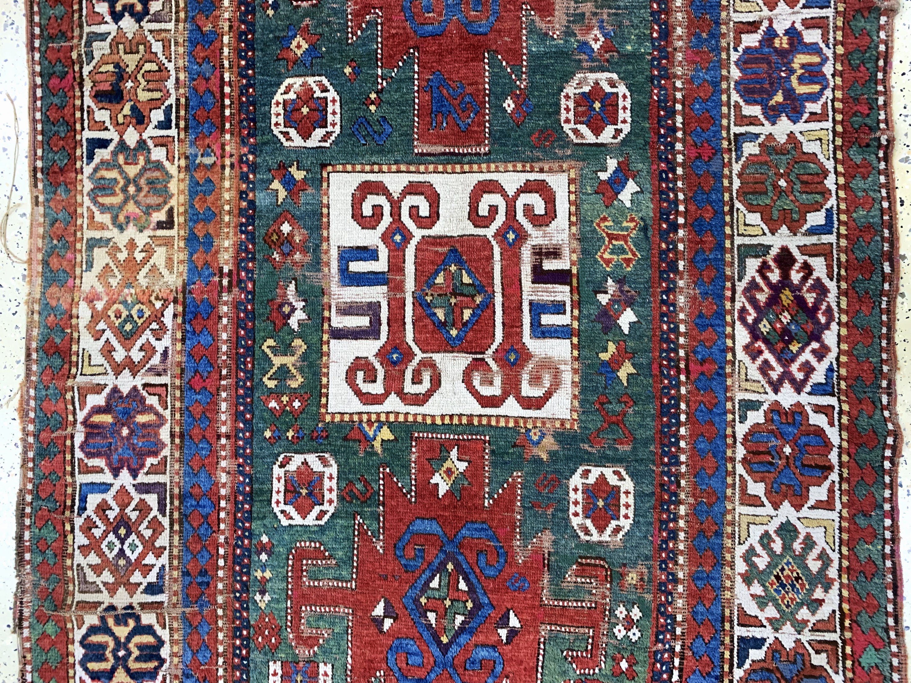 Detail b: Antiker Kazak Fragment, Kaukasus, 19.Jhd, Wolle auf Wolle, ca. 210 x 140 cm, EHZ: 4