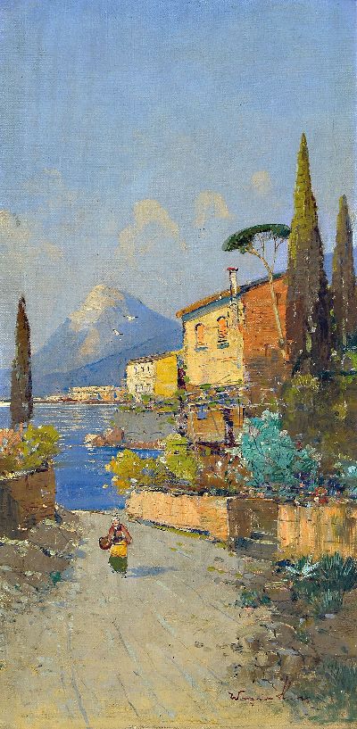 Image Hans Wagner, 1885-1959, Sommerliche Partie an der Amalfiküste, Öl/Lwd, rechts unten ...