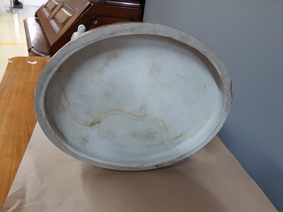 26995287r - Sehr große Porzellanfigur, Volkstedt, um 1900, Friedrich II. mit zwei Hunden, bunt ...