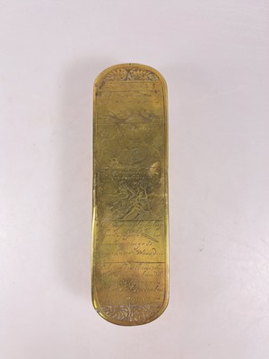 26995290d - Paar Tabakdosen, Niederlande, 18.Jh., Messing und Kupfer, allseitig graviert, Deckel und ...