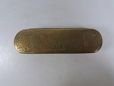 26995290f - Paar Tabakdosen, Niederlande, 18.Jh., Messing und Kupfer, allseitig graviert, Deckel und ...