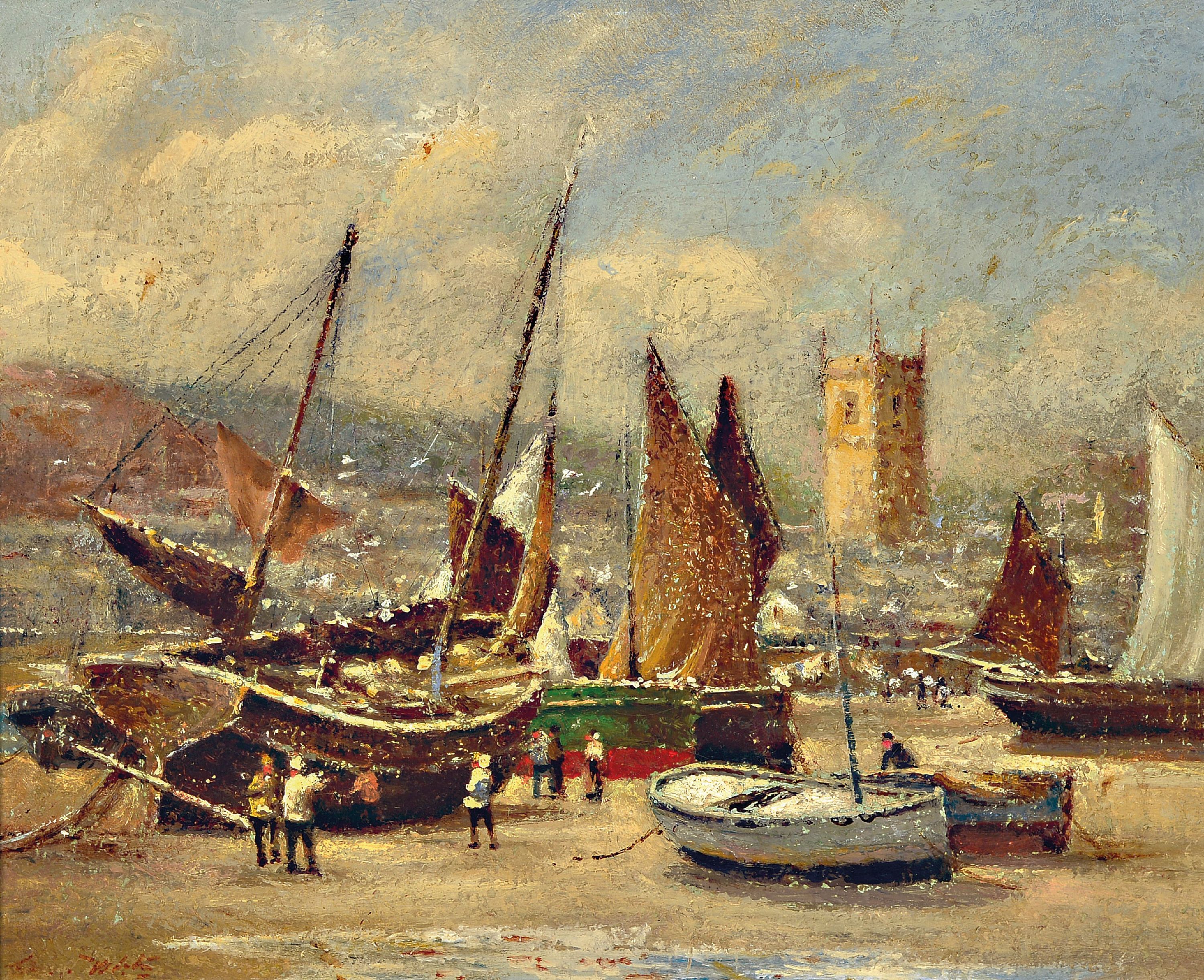 Image 26995846 - Arthur White, 1865-1953, britisch, ´The Harbor St. Ives´ so verso bez., links unten ...
