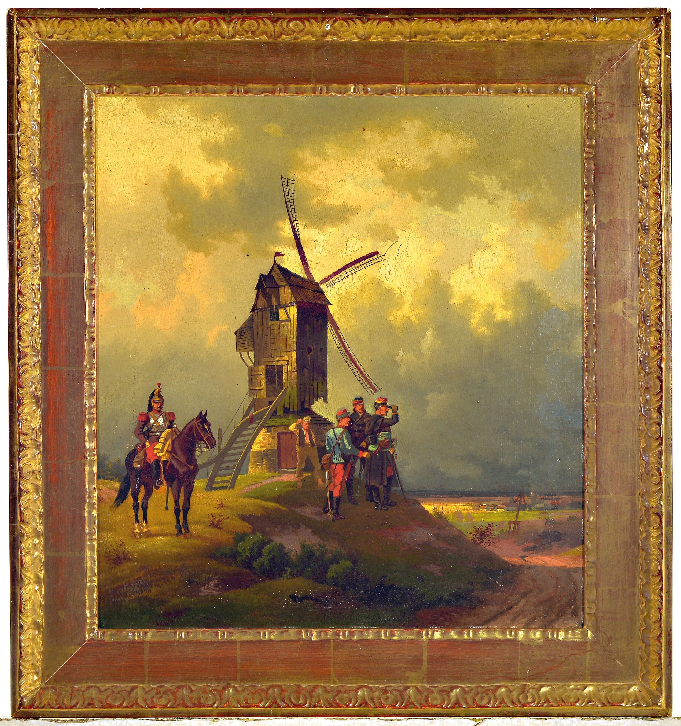 Detail k: Alfred Boode, Düsseldorfer Maler der 2. Hälfte des 19. Jh., General Galifet bei Beobachtung vor Paris, Öl/Lwd, ca. 48x44cm, R. ca. 67x57 cm, ...