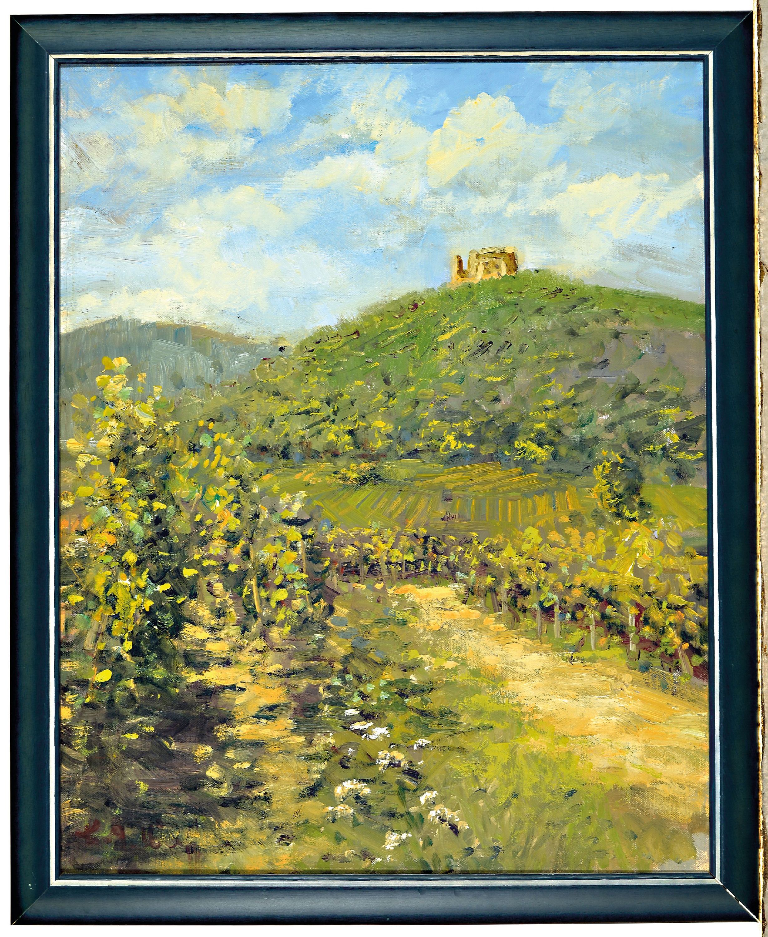 Detail l: Karl August Wolff, ge. 1938 Ludwigshafen, 2 Gemälde: Kopfweiden am Bach, Öl/Lwd, rechts unten sign., ca. 50x70cm, R., Landschaft in der Pfalz mit ...