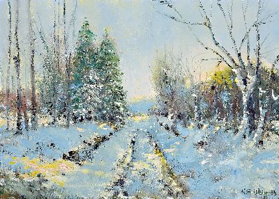 Image Karl August Wolff, ge. 1938 Ludwigshafen, 2 Gemälde: Verschneite Winterlandschaft, ...