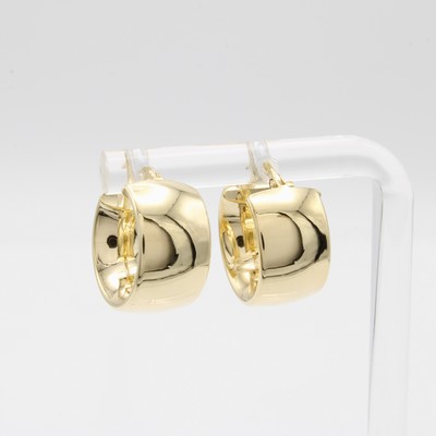 26996089a - Paar Creolen, GG 585/000, glattes Design, D.ca. 10 mm