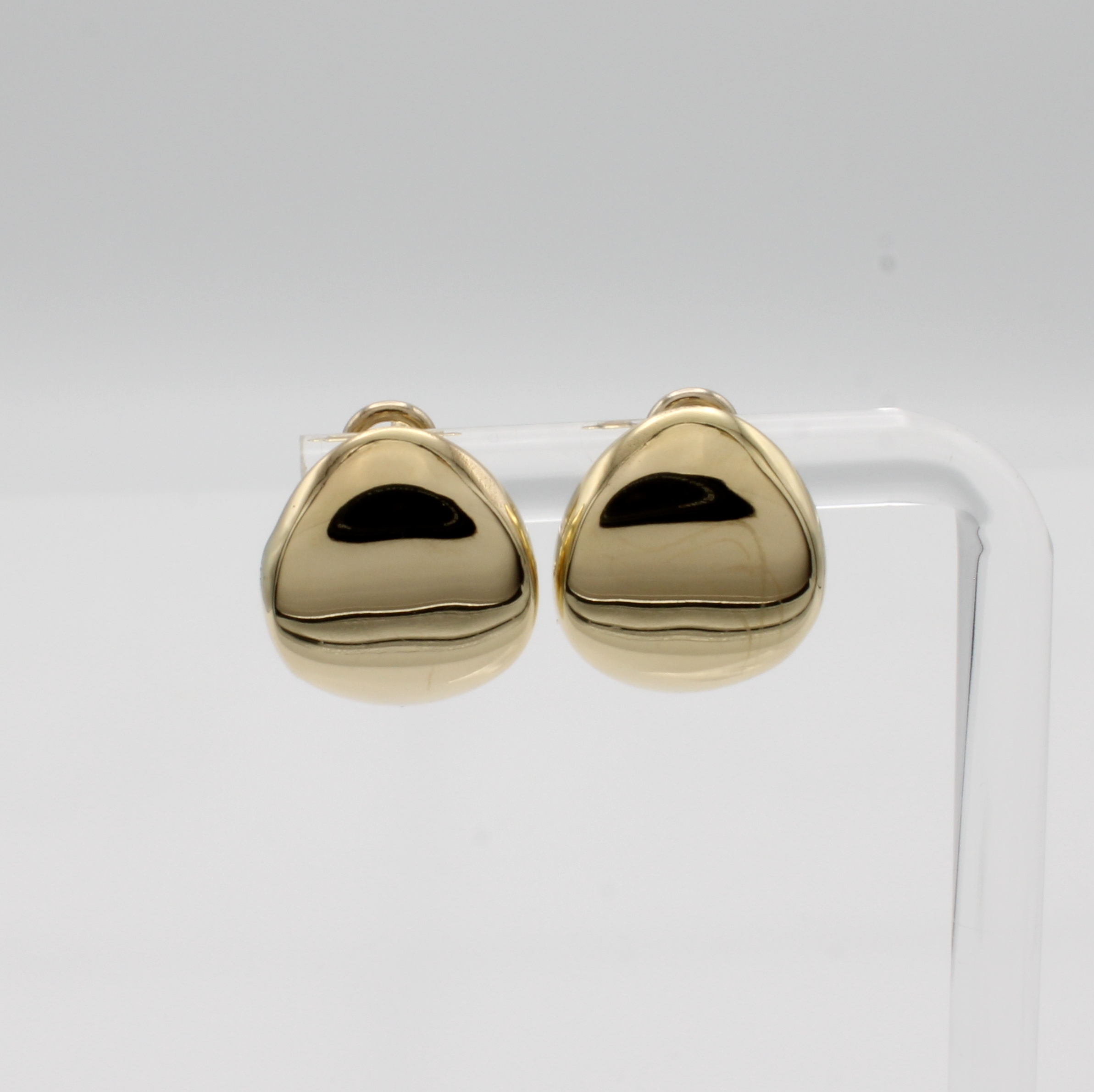 Image 26996108 - Paar Ohrstecker, GG 585/000, l. gebogenes Design, m. zus. Clipbrisur