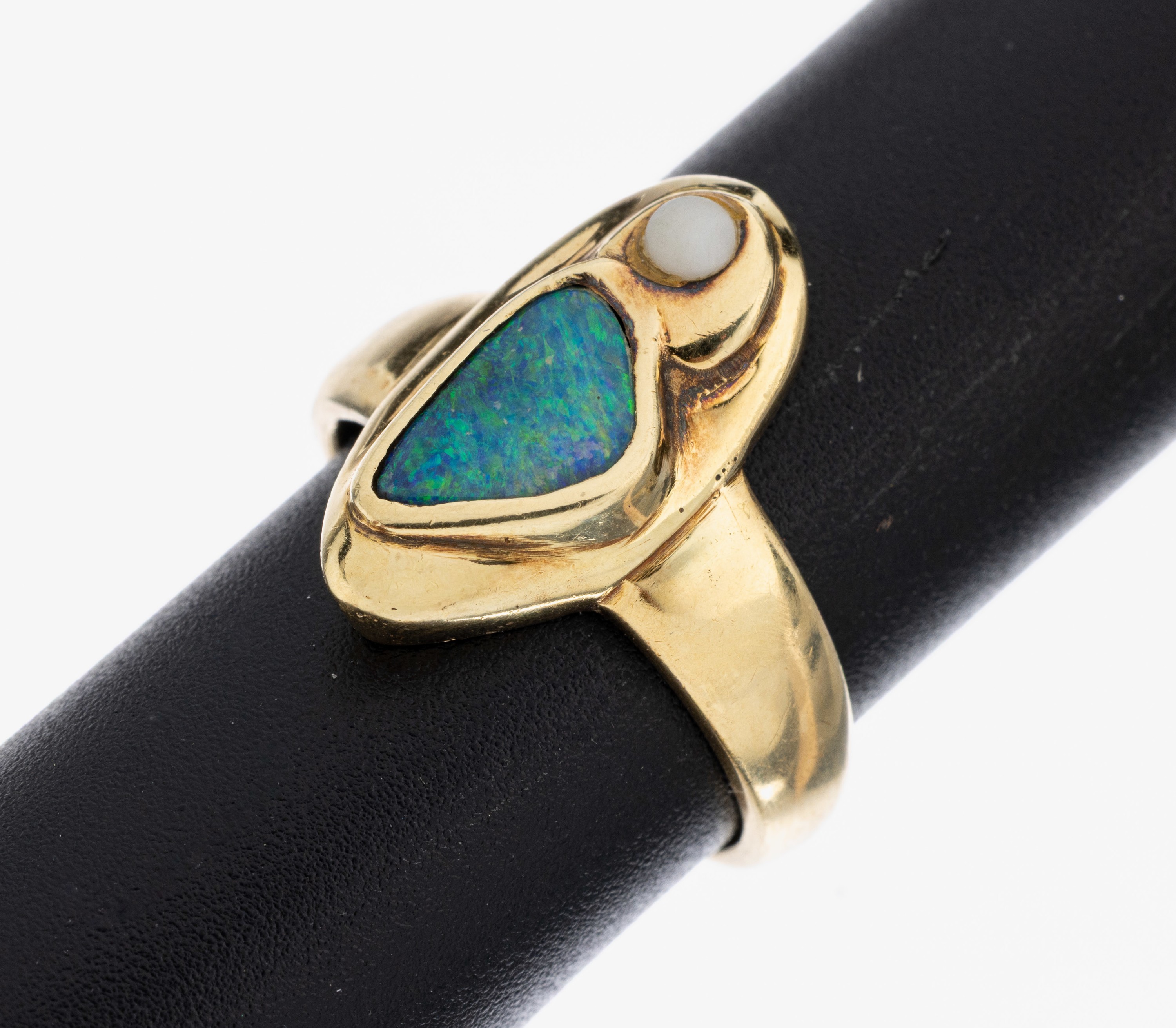 Image 26996126 - 14 kt Gold Opal-Perl-Ring, GG 585/000, qualitätvolle Verarbeitung, Boulderopal, ...
