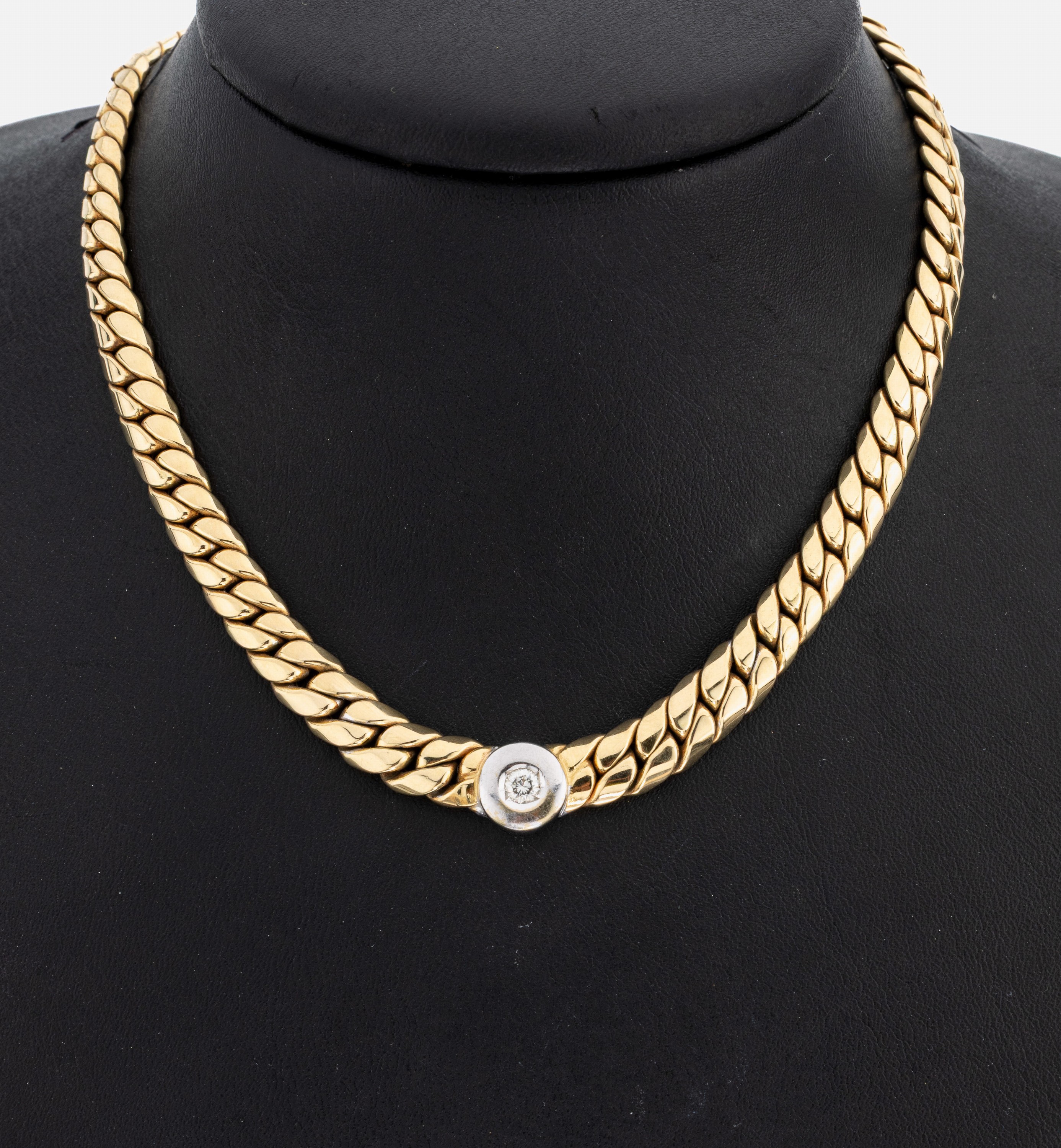 Image 26996138 - 14 kt Gold Brillant-Collier, GG/WG 585/000,in WG gefasster Brillant ca. 0.20 ct ...