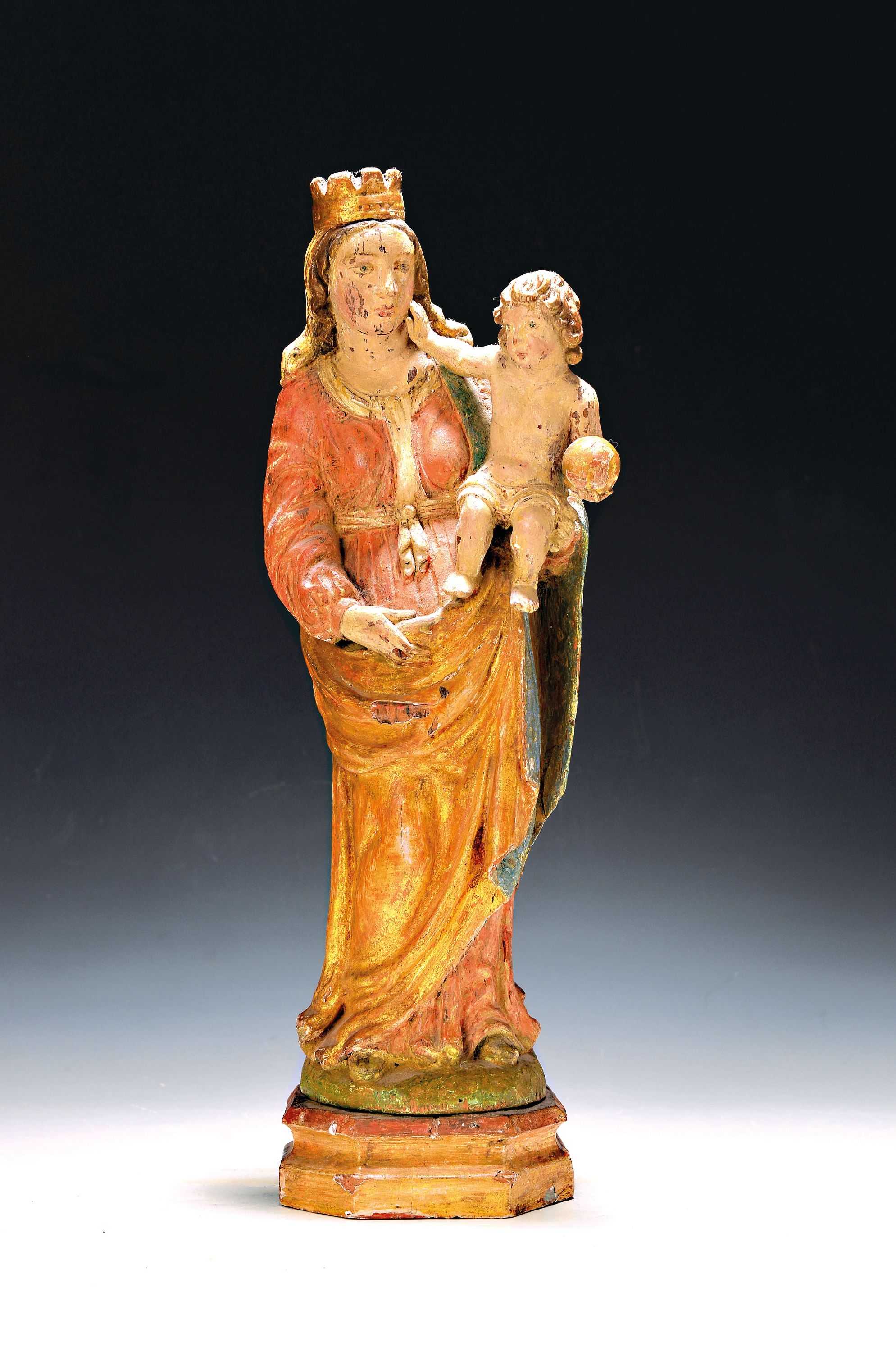 Image 26996153 - Heiligenfigur/Bildschnitzerei, rheinisch , frühes 18. Jh., Mutter Gottes mit ...