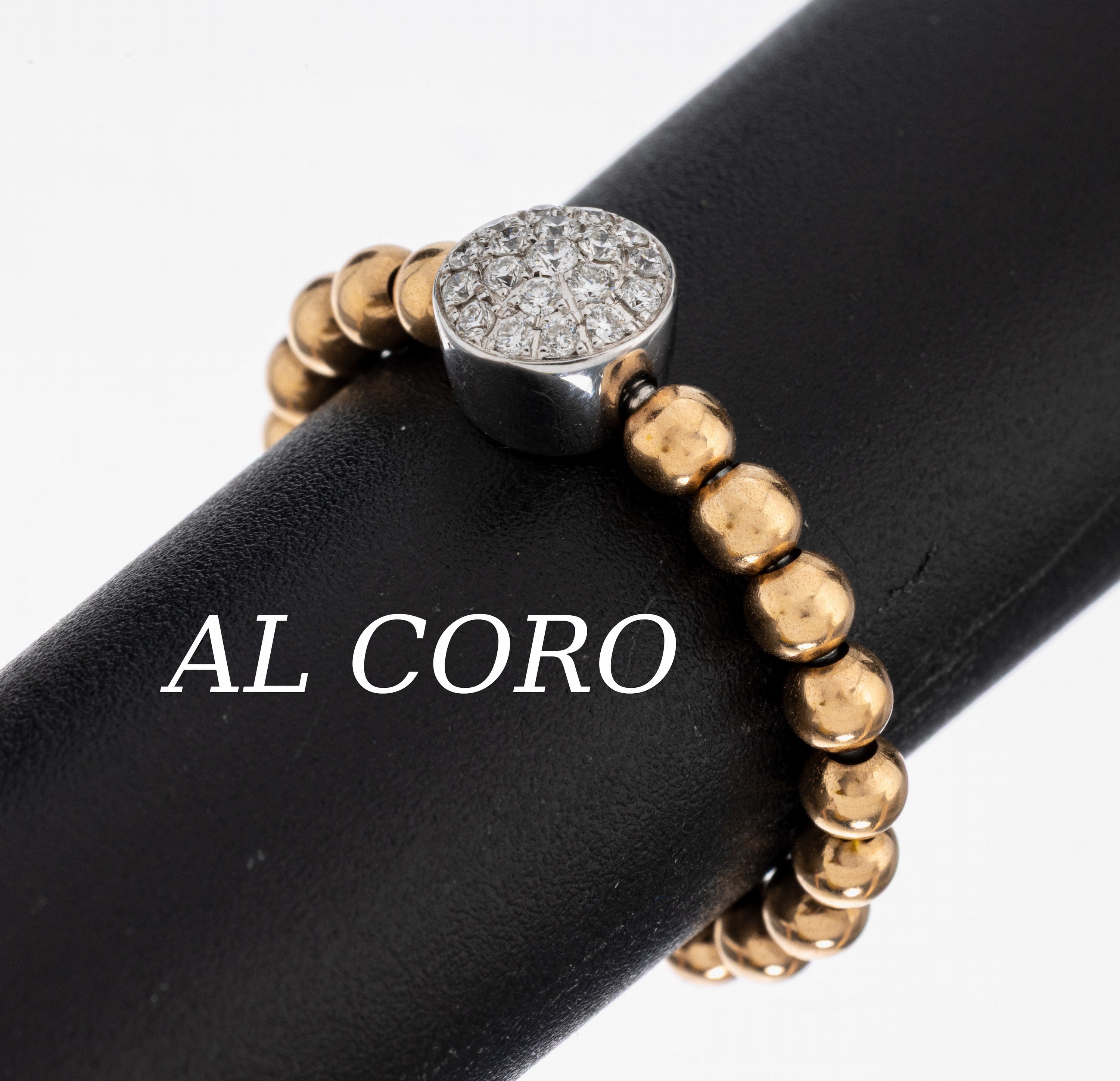 Image 26996162 - 18 kt Gold AL CORO Brillant-Ring, GG/RG 750/000, Modell Palladio, WG Ringkopf, 19 ...