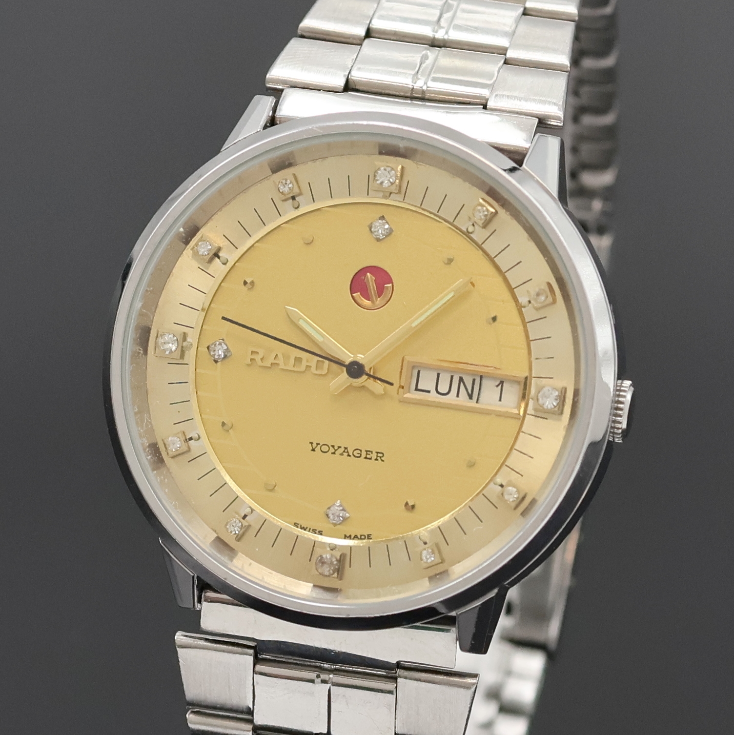 Detail a: RADO Herrenarmbanduhr Referenz 5360-36T, Schweiz um 1965, Automatik, Edelstahlgeh. inkl. orig. Stahlband m. Faltschl., Boden verschr., Zifferbl. ...