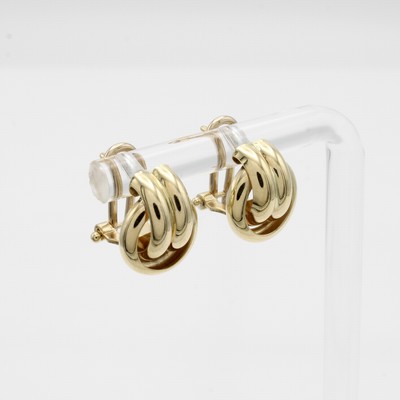 26996104a - Paar Ohrstecker, GG 585/000, m. zus. Clip- brisur