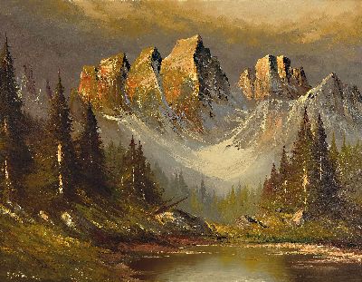 Image Günther Seekatz, geb. 1928 Langenberg, Langkofelgruppe, Dolomiten Gruppe, Öl/Lwd, ...