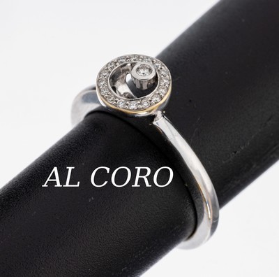 Image 18 kt Gold AL CORO Brillant-Ring, WG 750/000, Modell Amici, runder Ringkopf, 17 ...