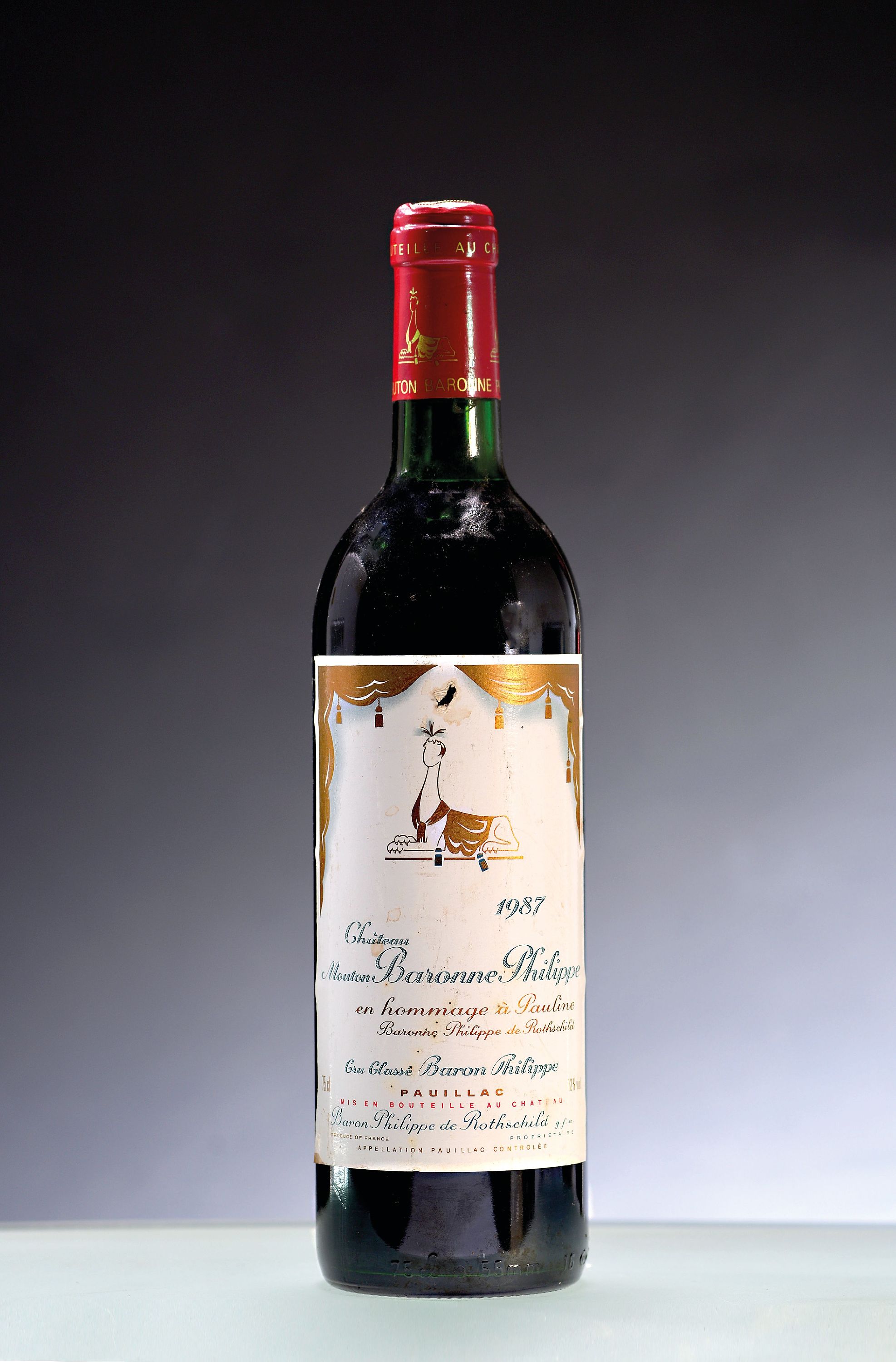 Image 26996236 - 1 Flasche 1987 Chateau Mouton Baronne Philippe, Pauillac, ca. 75cl, 12%Vol., Upper ...