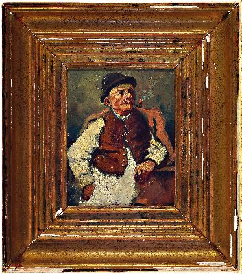 26996280k - Zuschreibung: Janos Tornyai, 1869 - 1936, ungarisch, Bauer mit Pfeife, Öl/Holz, ...