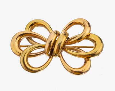 Image 14 kt Gold Brosche, GG/RG 585/000, Schleife, ca. 4.6 x 2.9 cm, ca. 10.3 g