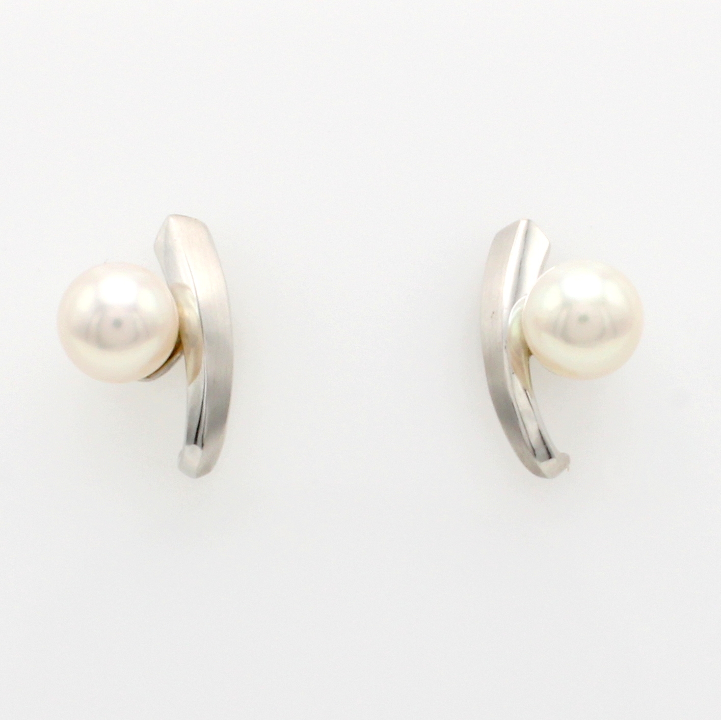 Image 26996483 - Paar Ohrstecker mit Akoyazuchtperlen, WG 585/000, weiße Perlen, D. ca. 7.5-8 mm ...