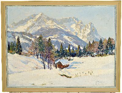 26996404k - Heinz Theis, 1894 Horn-1966 Garmisch- Partenkirchen, Verschneite Winterlandschaft bei ...