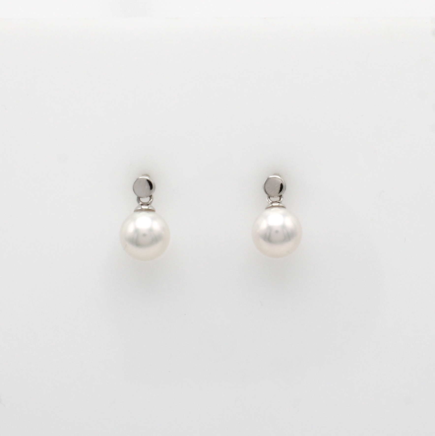 Image 26996513 - Paar Ohrstecker mit Akoyazuchtperlen, WG 585/000, weiße Perlen, D. ca. 7.5 mm, ...