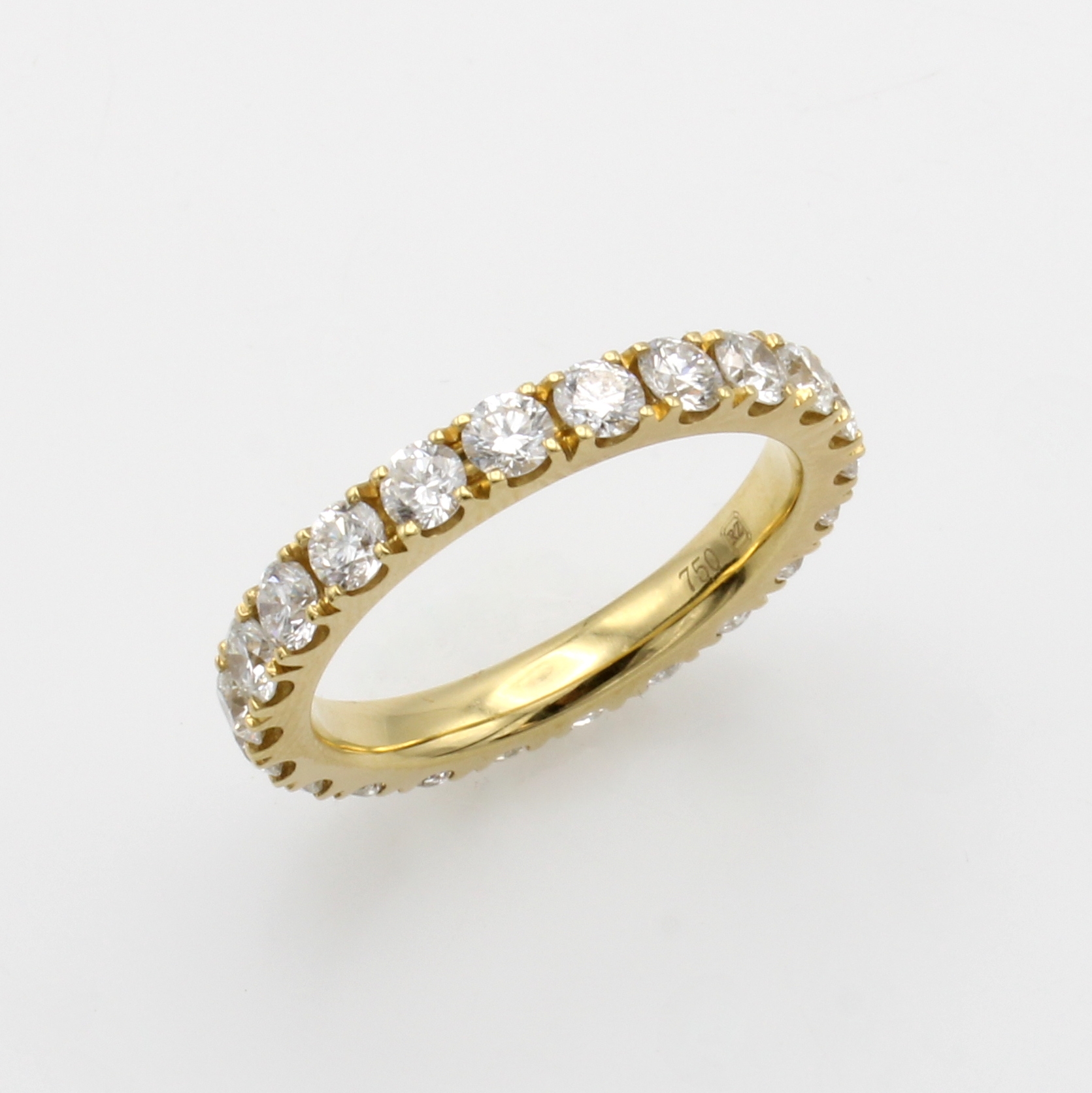 Image 26996737 - Memoryring mit Brillanten, GG 750/000, Brill. zus. ca. 2.01 ct feines Weiß/si, RW ca.56 ...