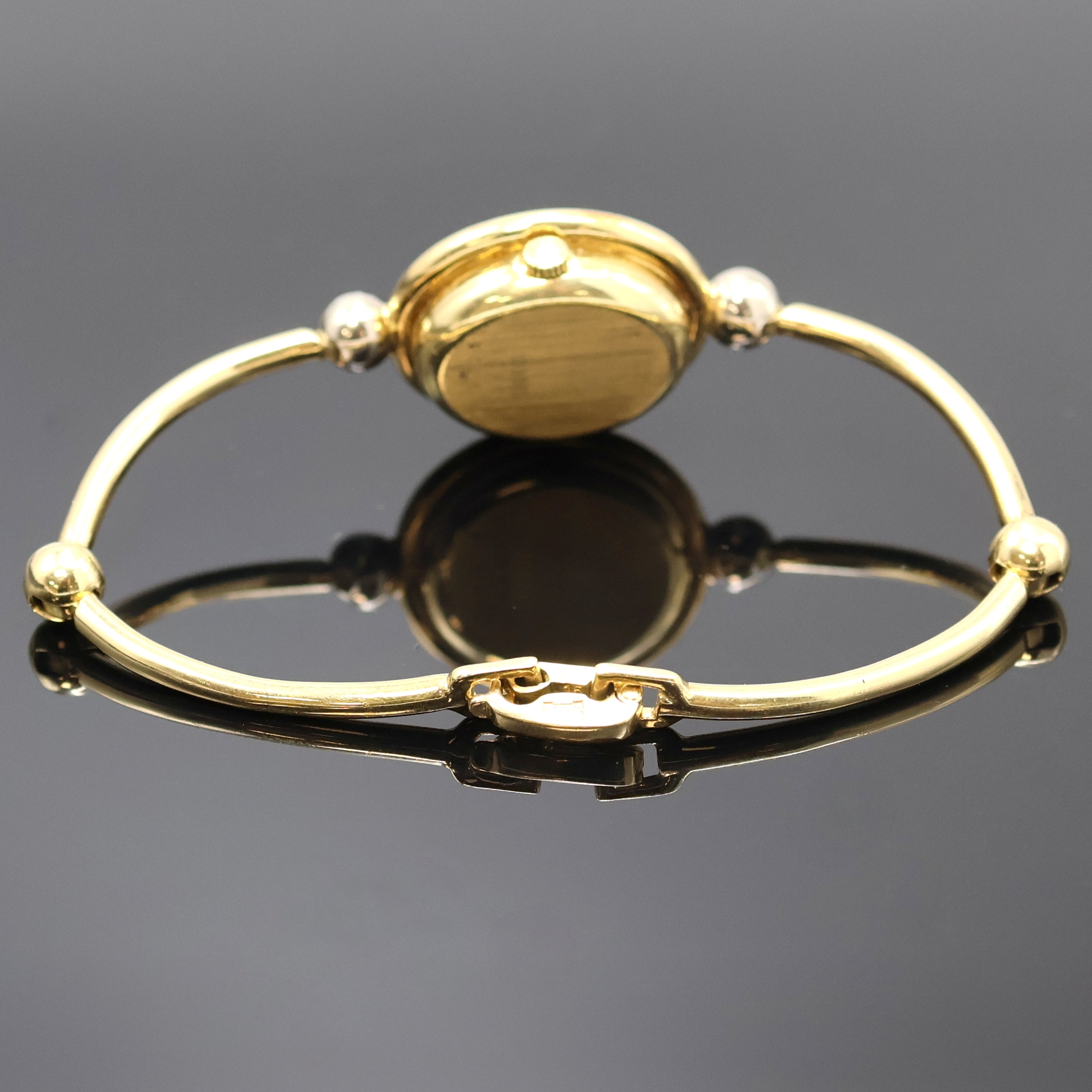 Detail b: CHOPARD ausgefallene Damenarmbanduhr in GG 750/000 mit Diamanten Referenz 5045 1, Schweiz um 1985, Handaufzug, Boden aufgedr., Bandanstöße m. ...