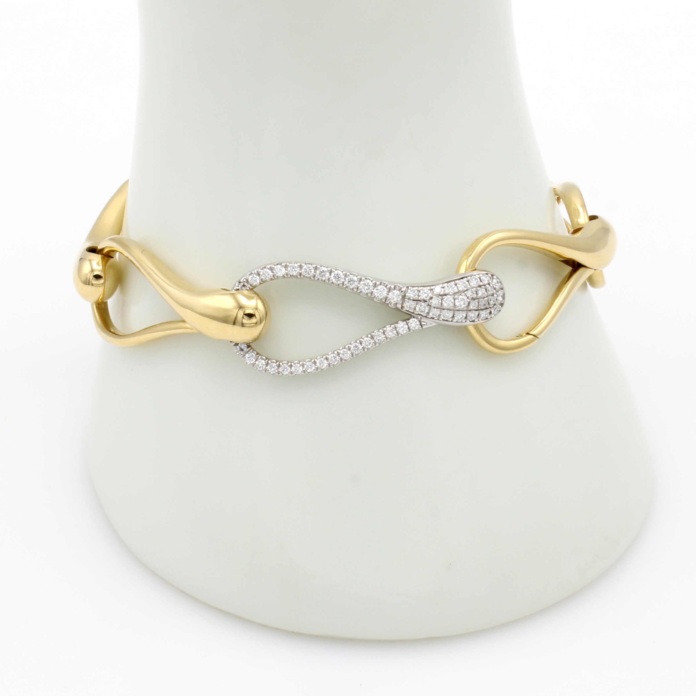 Image 26997313 - Gliederarmband mit Brillanten, WG/GG 750/000,7 Kettenglieder in Tropfenform, 58 Brill. ...