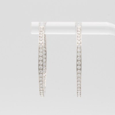 26997651a - Paar Klappcreolen mit Brillanten, WG 750/000, 90 Brill. z.T. auch Innen bes. zus. ca. ...