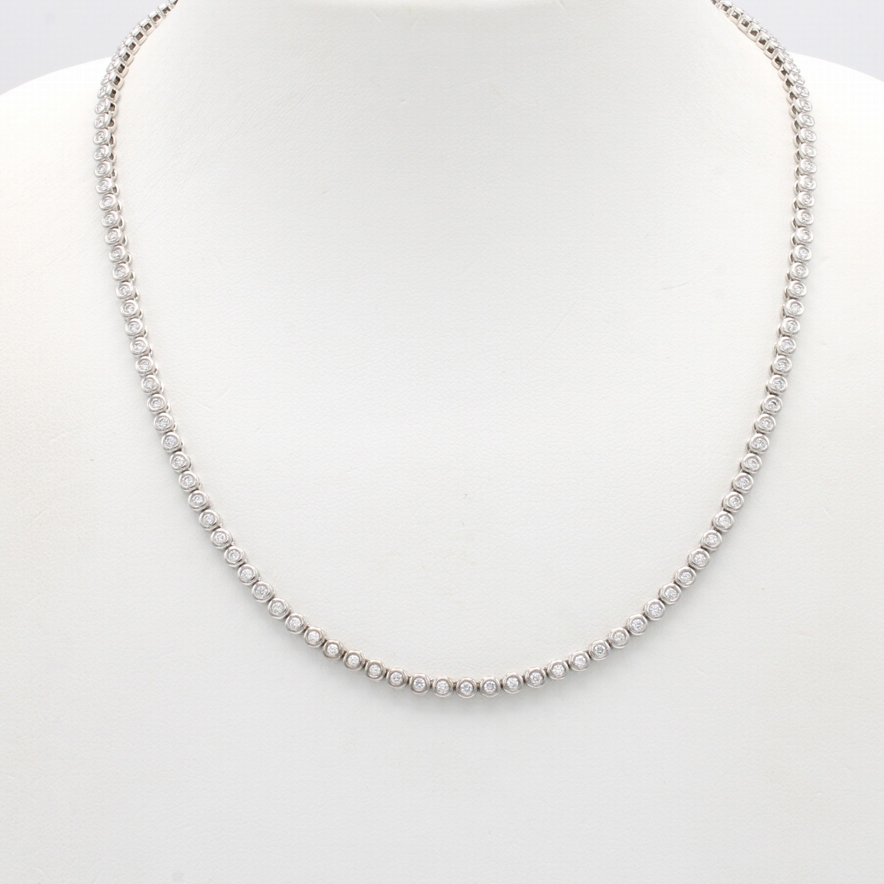 Image 26997754 - Collier mit Brillanten, WG 750/000, voll bes. m. insges. 128 Brill. in Zargenfassungen ...