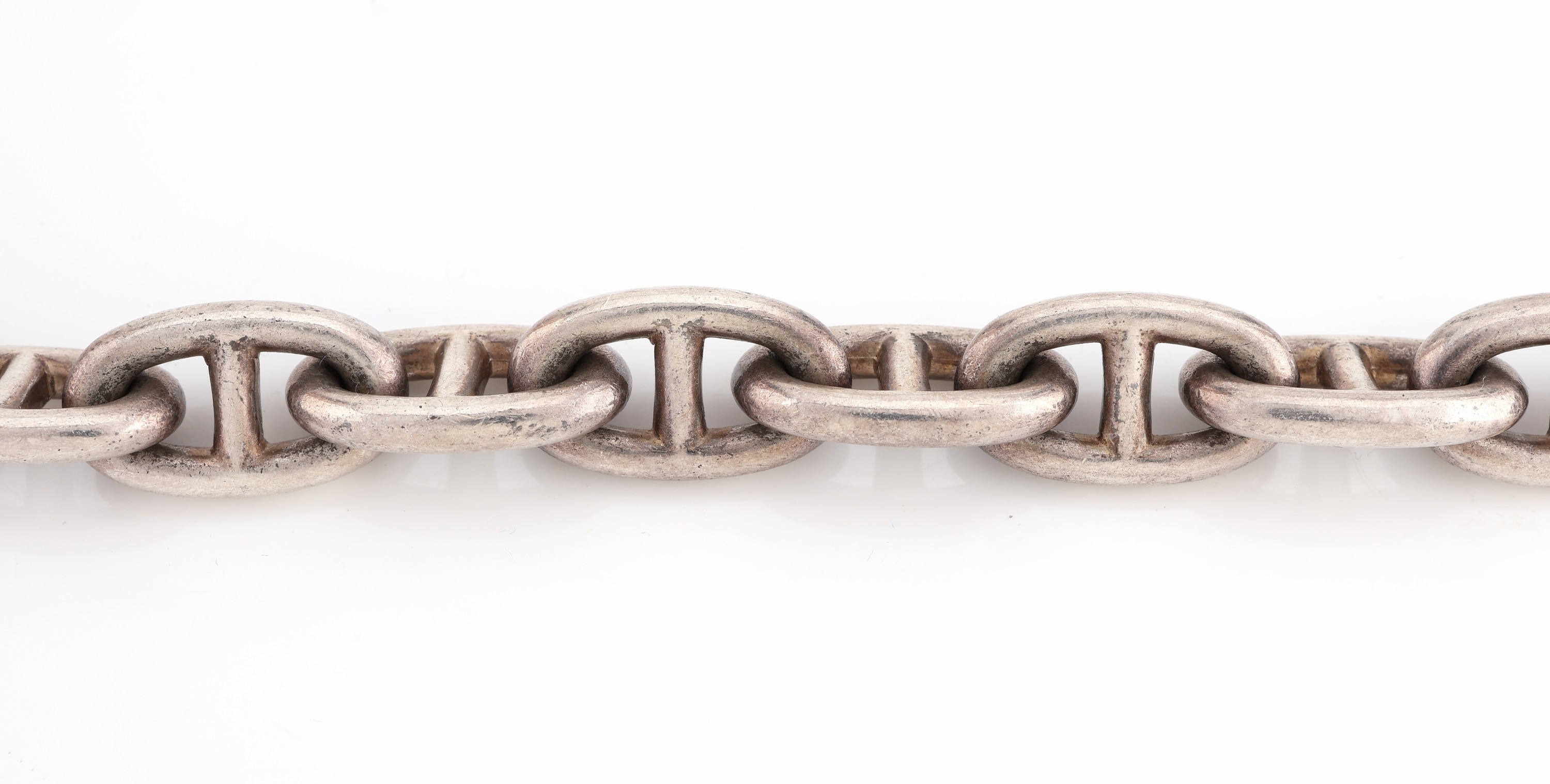 Detail b: HERMES Armband, Silber, vintage, L. ca. 21 cm, Knebelschließe, Punzen teilw. abgetragen und verschlagen, ca. 79.6 g