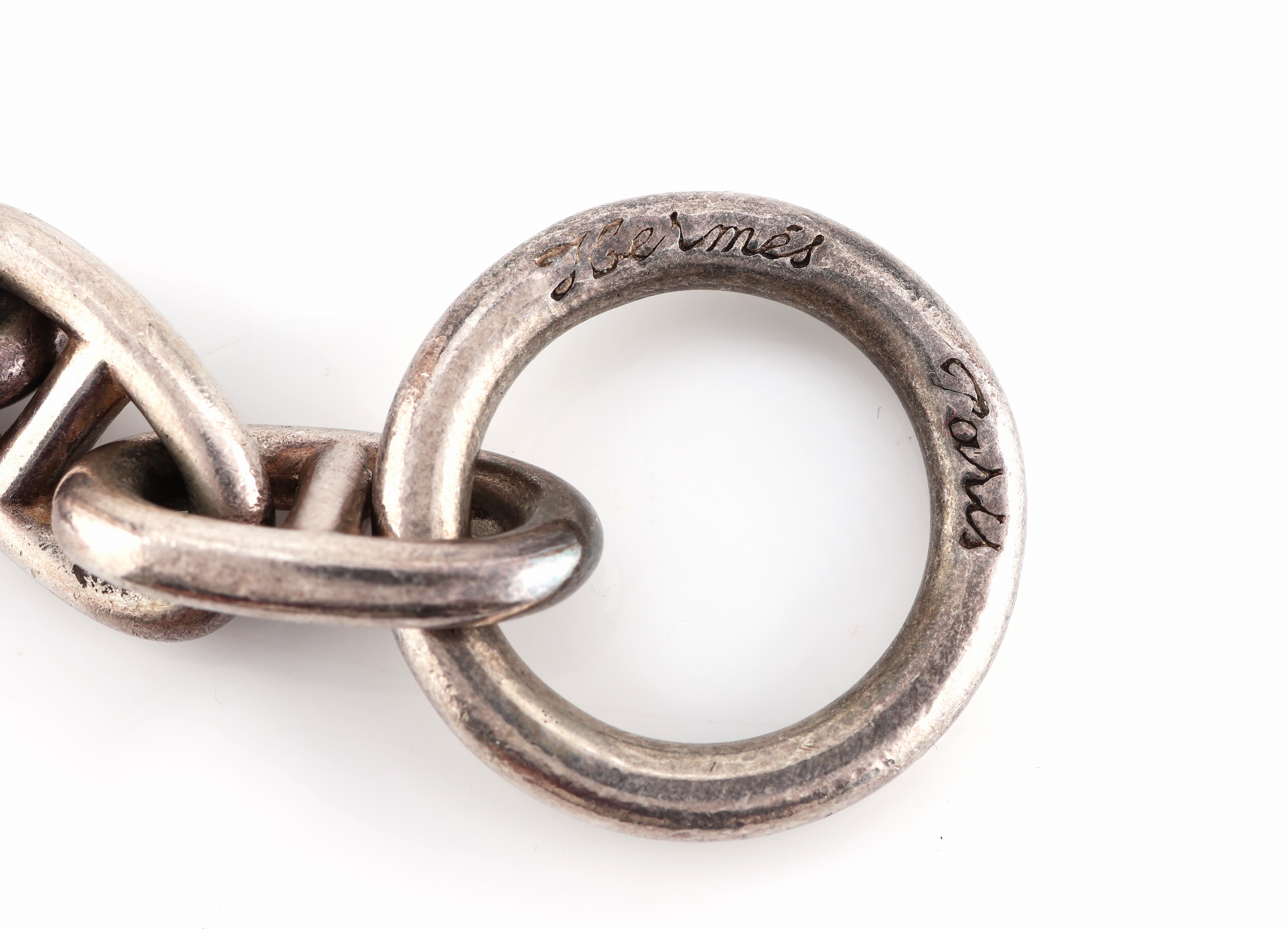 Detail c: HERMES Armband, Silber, vintage, L. ca. 21 cm, Knebelschließe, Punzen teilw. abgetragen und verschlagen, ca. 79.6 g