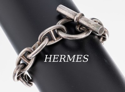 Image HERMES Armband, Silber, vintage, L. ca. 21 cm, Knebelschließe, Punzen teilw. ...