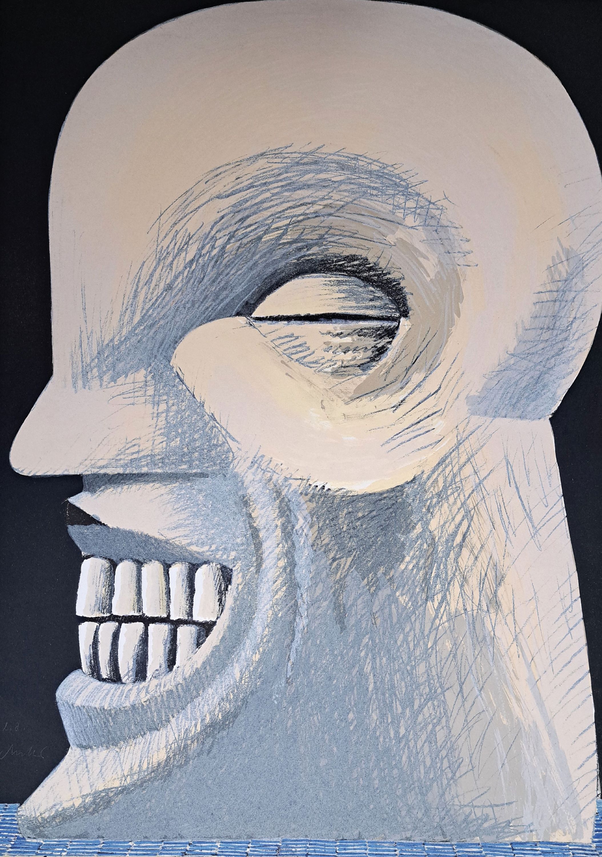Detail k: Horst Antes, geb. 1936 Heppenheim, Farblithographie auf Velin, "Porträt Louis Armstrong I", 1975/76, Ed. e.a., ungerahmt, links unten ...
