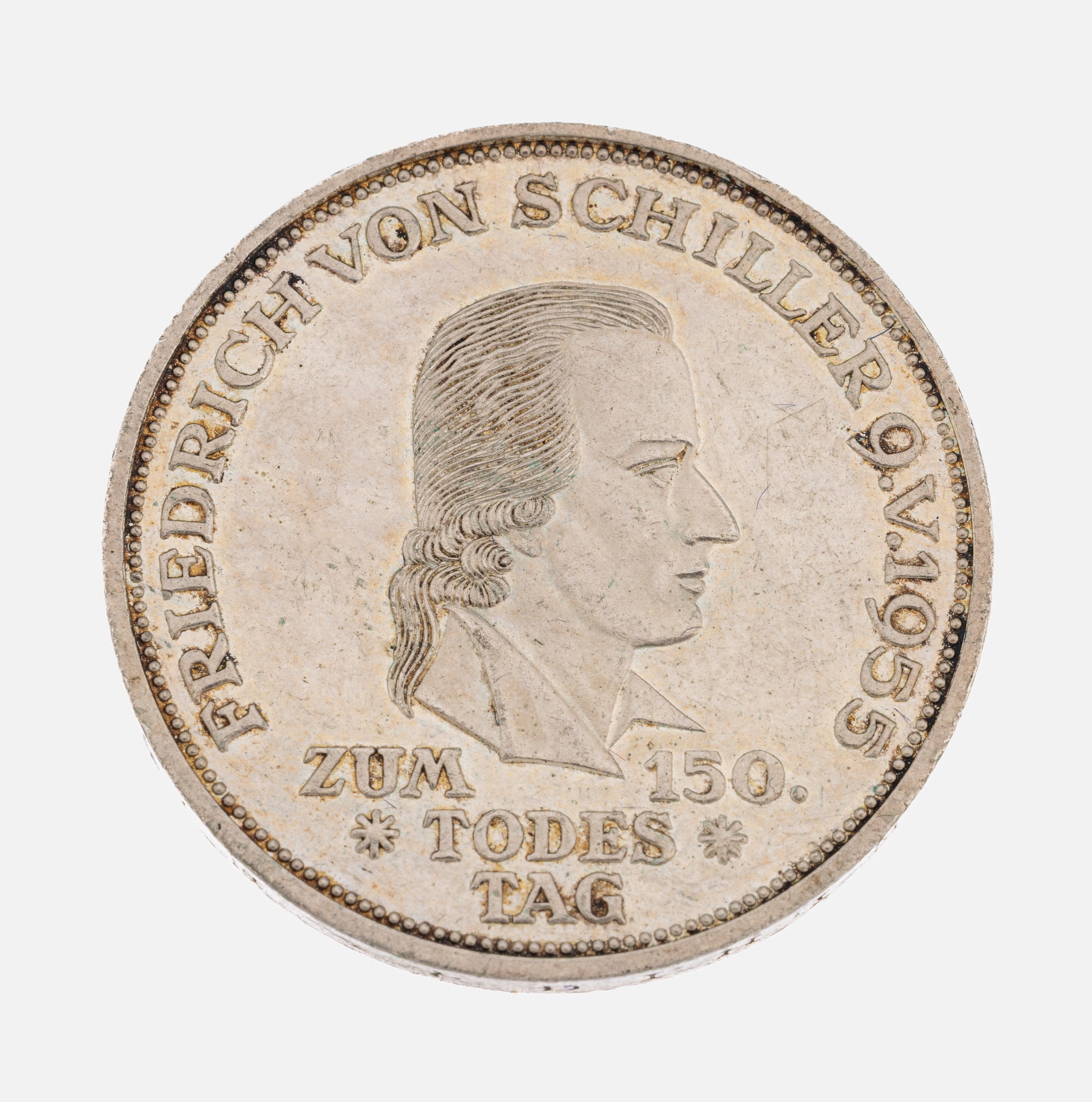 Image 26997829 - Silbermünze 5 Mark, Deutschland, 1955, 150.Todestag Friedrich Schiller