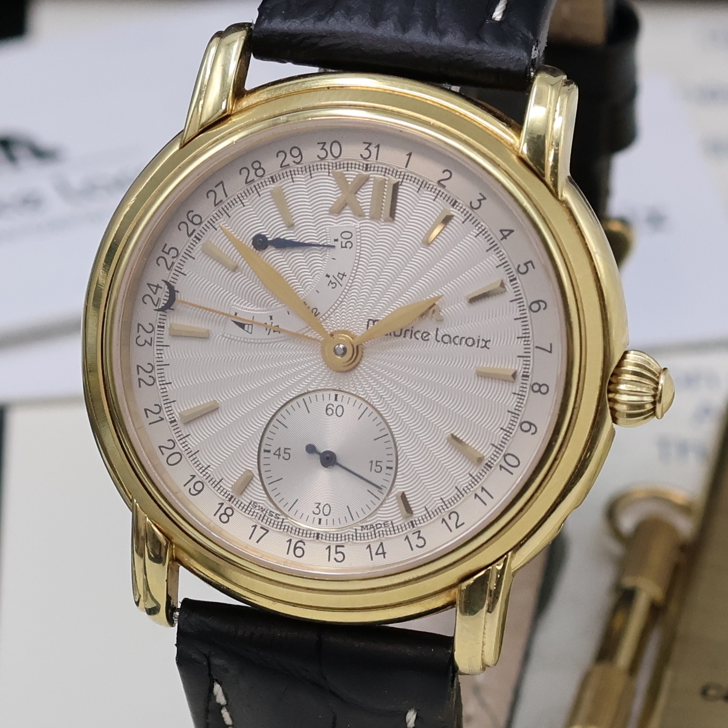 Detail a: MAURICE LACROIX auf 350 Stück limitierte Herrenarmbanduhr aus der Masterpiece Collection Referenz 50730, Schweiz verk. lt. beil. Pap. 12/1998, ...