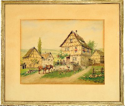26997806k - Karl Luckhardt, 1886-1970 Frankfurt/Main, Aquarell, oberhessisches Dorf, wohl 1931, ...