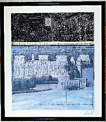 Image Christo and Jeanne-Claude, Wrapped Reichstag, color offset, hand-signed by Christo lower ...