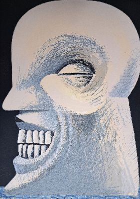 26997818k - Horst Antes, geb. 1936 Heppenheim, Farblithographie auf Velin, ´Porträt Louis Armstrong ...