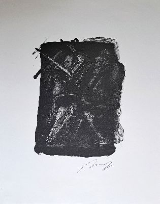 26997821k - Alfred Hrdlicka, 1892-1976, Lithographie, ´Zweikampf´, 1985, handsigniert, ungerahmt, ...