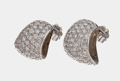 Image Paar 18 kt Gold Brillant-Ohrstecker, WG 750/000, Brillanten zus. ca. 2.0 ct feines ...