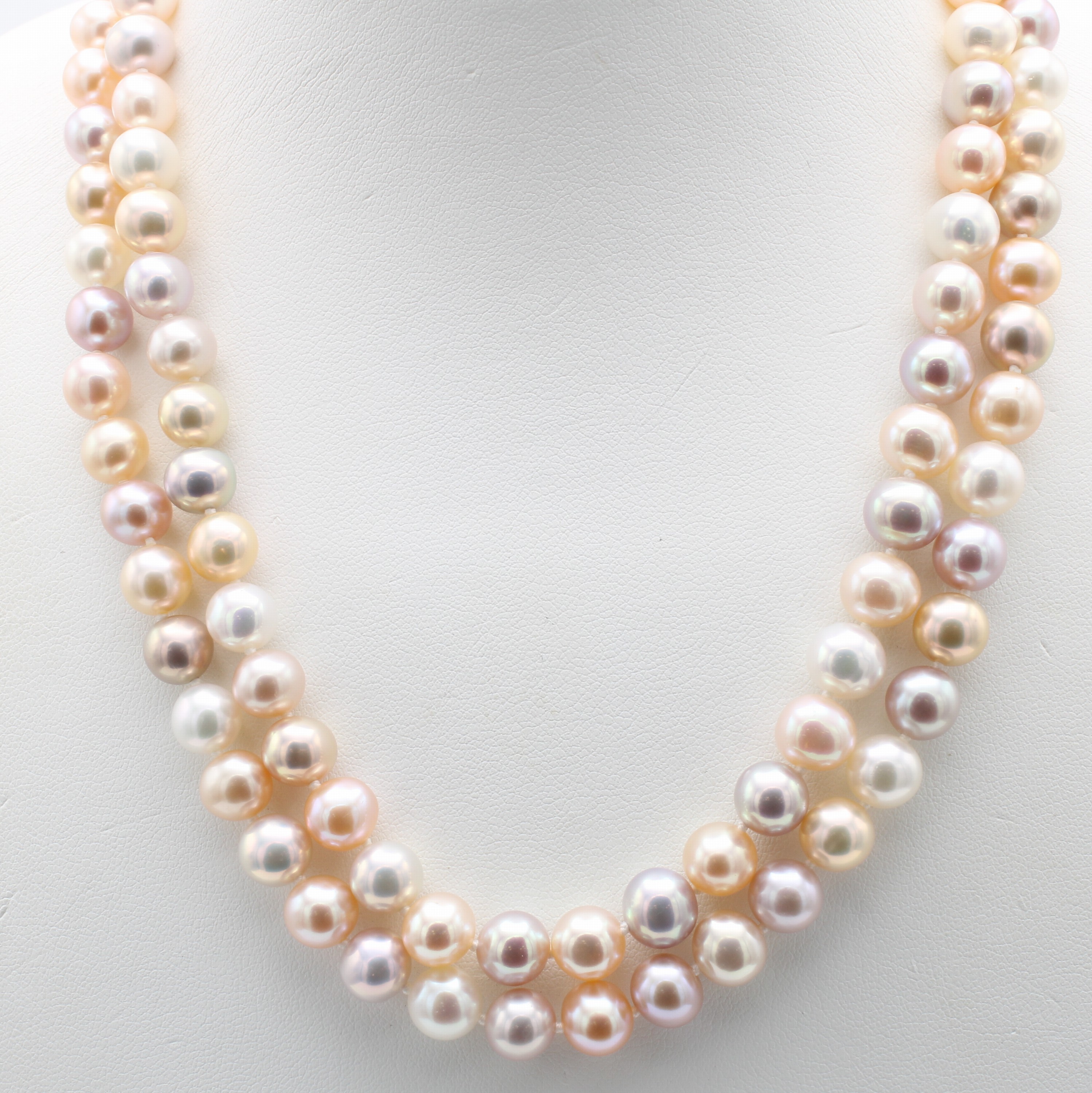 Image 26998076 - Lange Süßwasserzuchtperlenkette, multicolor-farb. Perlen, D. ca 7-8 mm, Gesamtl. ca. ...